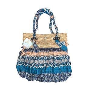 CAPPELLI STRAWORLD LARGE TOTE BAG BLUE Y2K